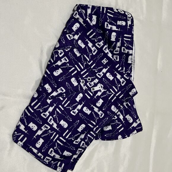 DC Shoes Skate Surf Purple White Snap Button Swim Trunks Board Shorts 32 Act. 30 - Picture 13 of 13